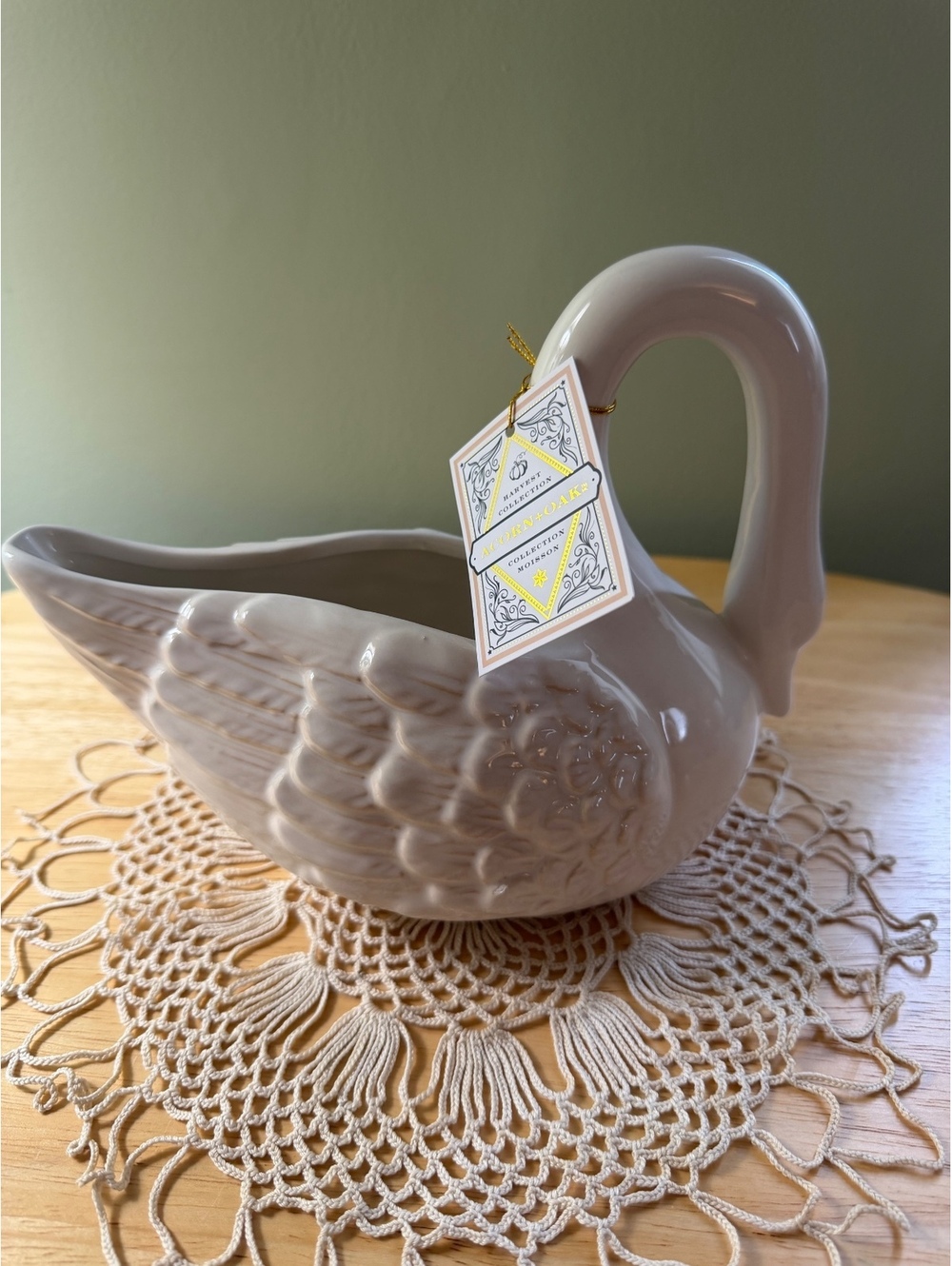 Acorn + Oak Harvest Ceramic Swan